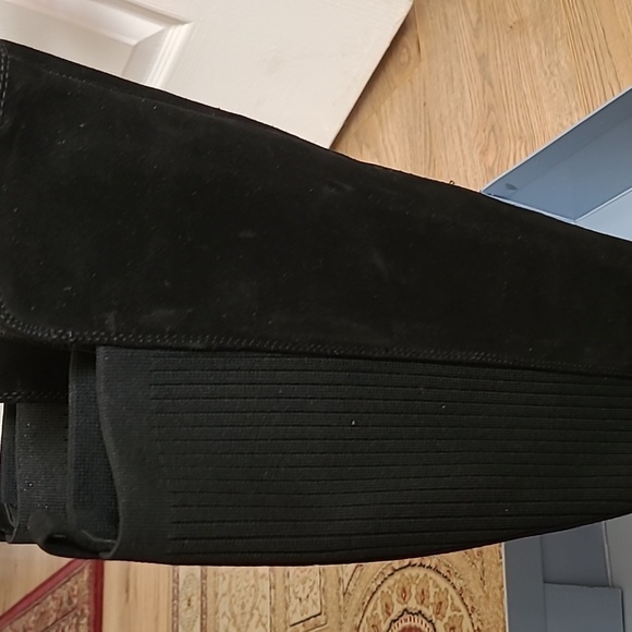 Black sued knee length boots size 8.5 - Picture 3 of 6